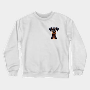 Small Version - Playful Doberman Pinscher Graphic Design Crewneck Sweatshirt